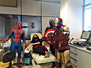 Homem Aranha, Capitão América e Homem de Ferro:super-heróis estimulam pessoas a doarem sangue - Fotos: Arquivo Hemominas